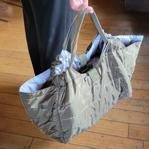 Lightweight Quilted Shoulder Bag from Time Concept. 100% polyester Reversible